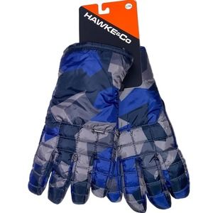 Men’s NWT Hawke & Co Nylon Blue Fractal Camo Field Gloves L/XL ~